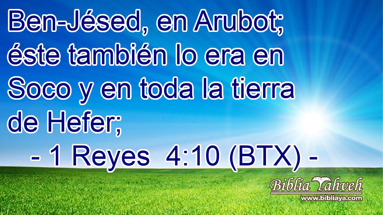 Ben-Jésed, en Arubot; éste también lo era en Soco y en toda la tierra de Hefer;