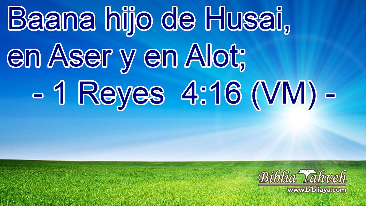  Baana hijo de Husai, en Aser y en Alot; 