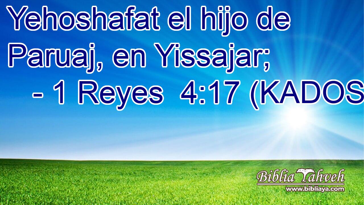  Yehoshafat el hijo de Paruaj, en Yissajar; 
