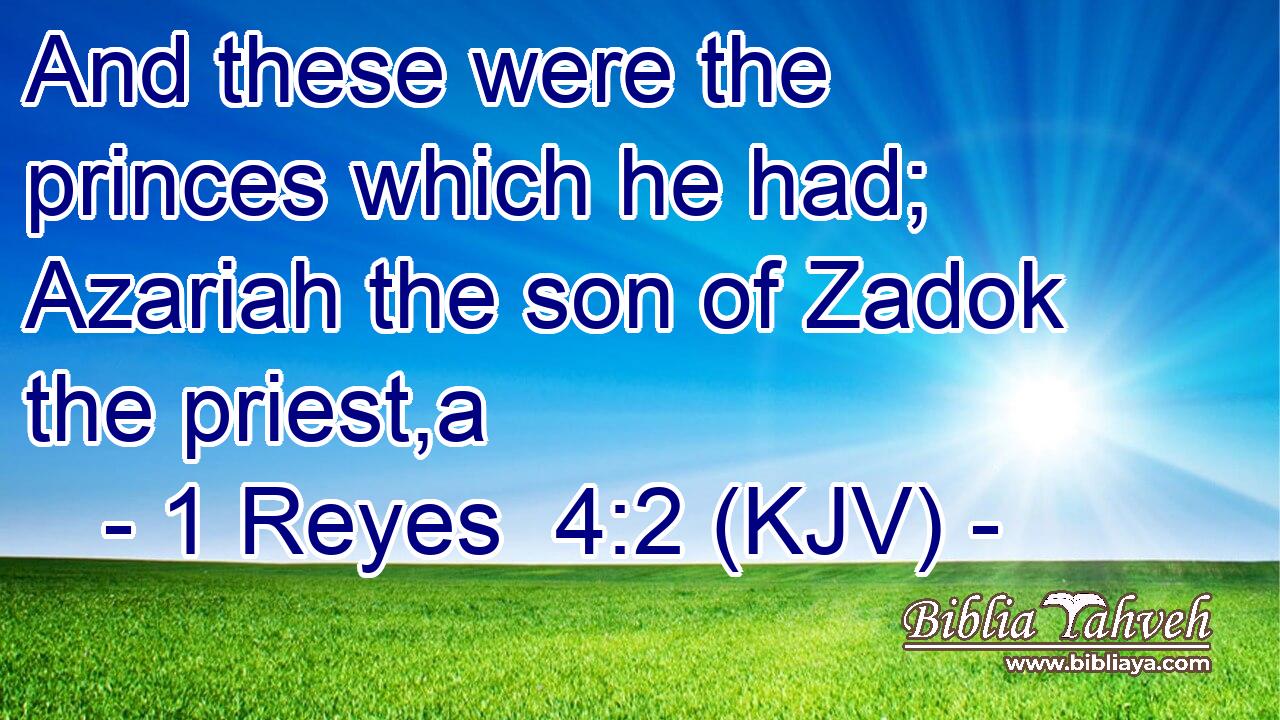 And these were the princes which he had; Azariah the son of Zadok the priest,a
