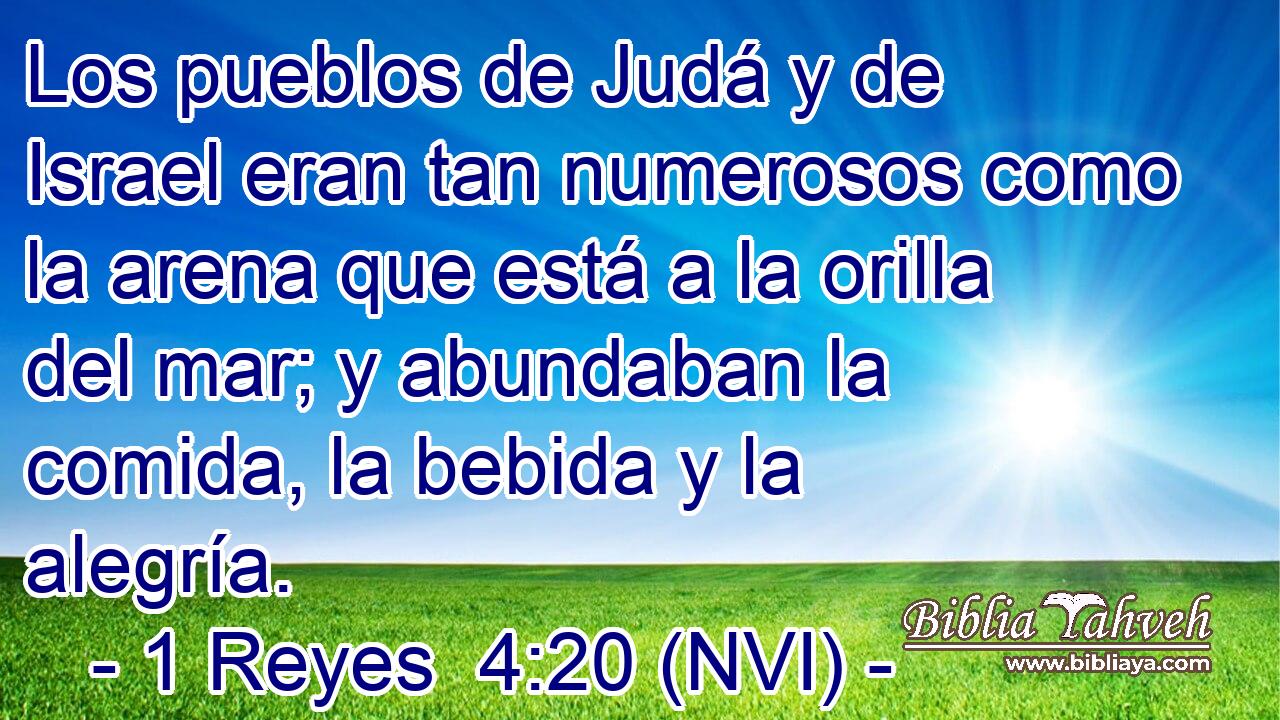  Los pueblos de Judá y de Israel eran tan numerosos como la arena que está a la orilla del mar; y abundaban la comida, la bebida y la alegría. 