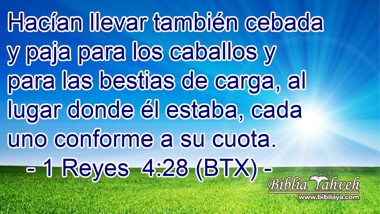 Hacían llevar también cebada y paja para los caballos y para las bestias de carga, al lugar donde él estaba, cada uno conforme a su cuota.