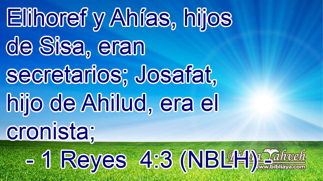  Elihoref y Ahías, hijos de Sisa, eran secretarios; Josafat, hijo de Ahilud, era el cronista; 