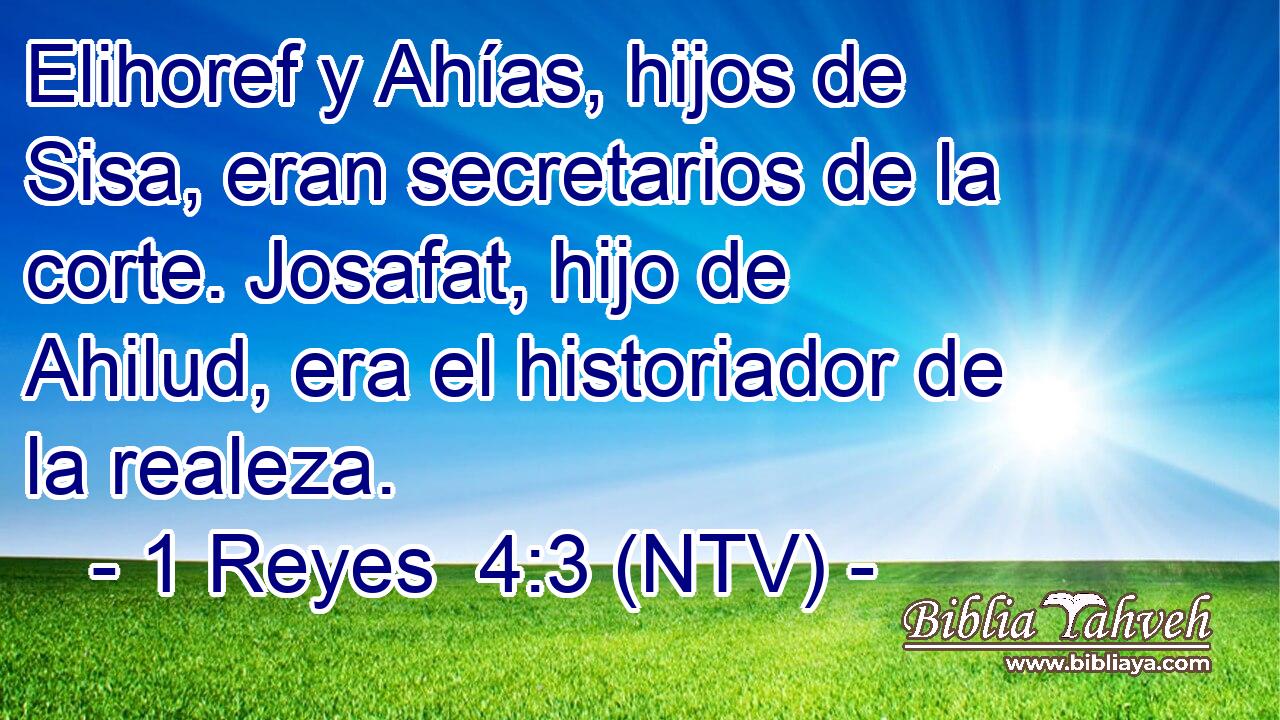 Elihoref y Ahías, hijos de Sisa, eran secretarios de la corte. Josafat, hijo de Ahilud, era el historiador de la realeza.