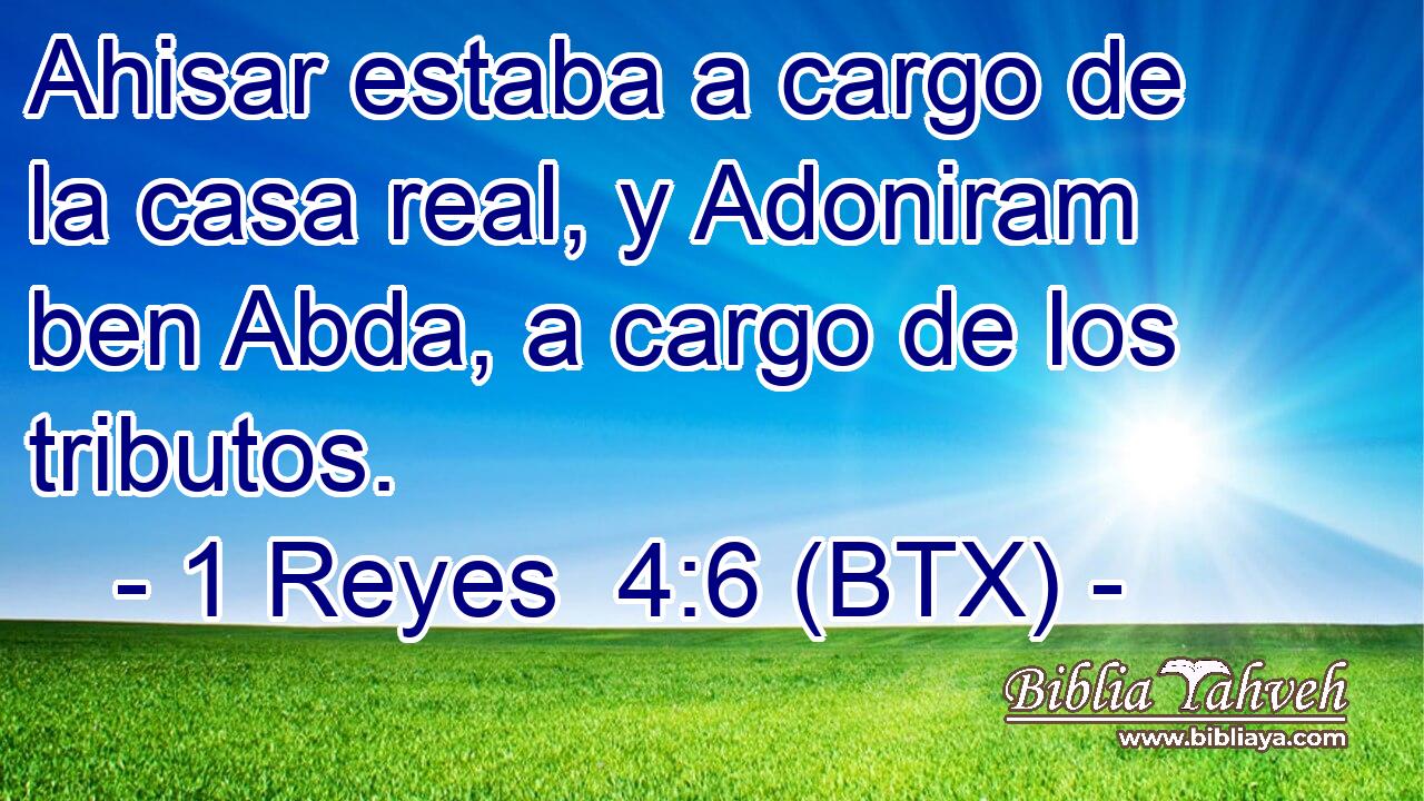 Ahisar estaba a cargo de la casa real, y Adoniram ben Abda, a cargo de los tributos.