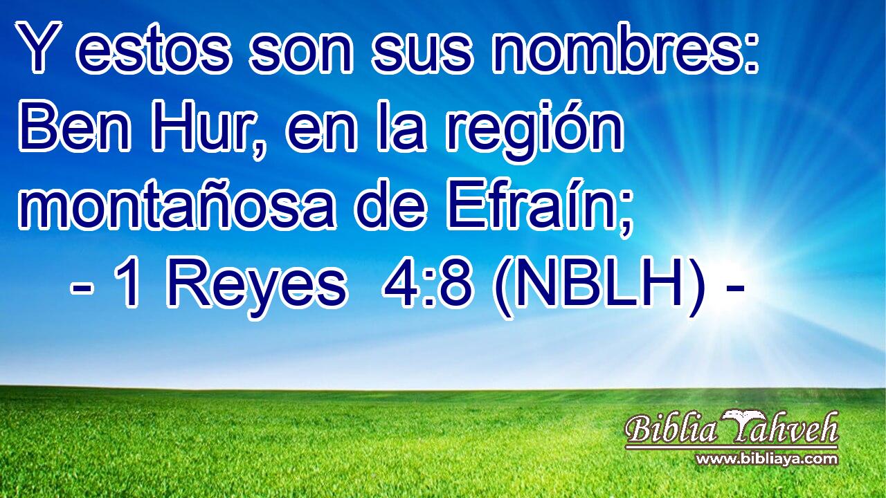  Y estos son sus nombres: Ben Hur, en la región montañosa de Efraín; 