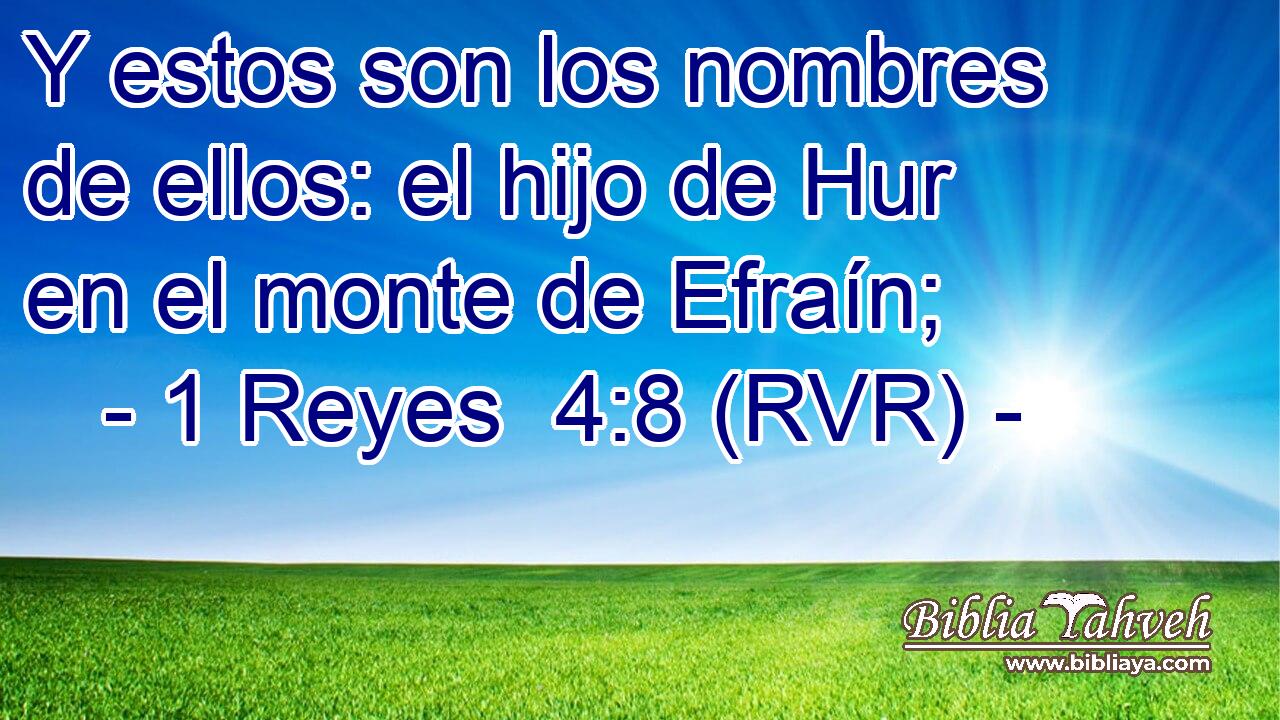 Y estos son los nombres de ellos: el hijo de Hur en el monte de Efraín;