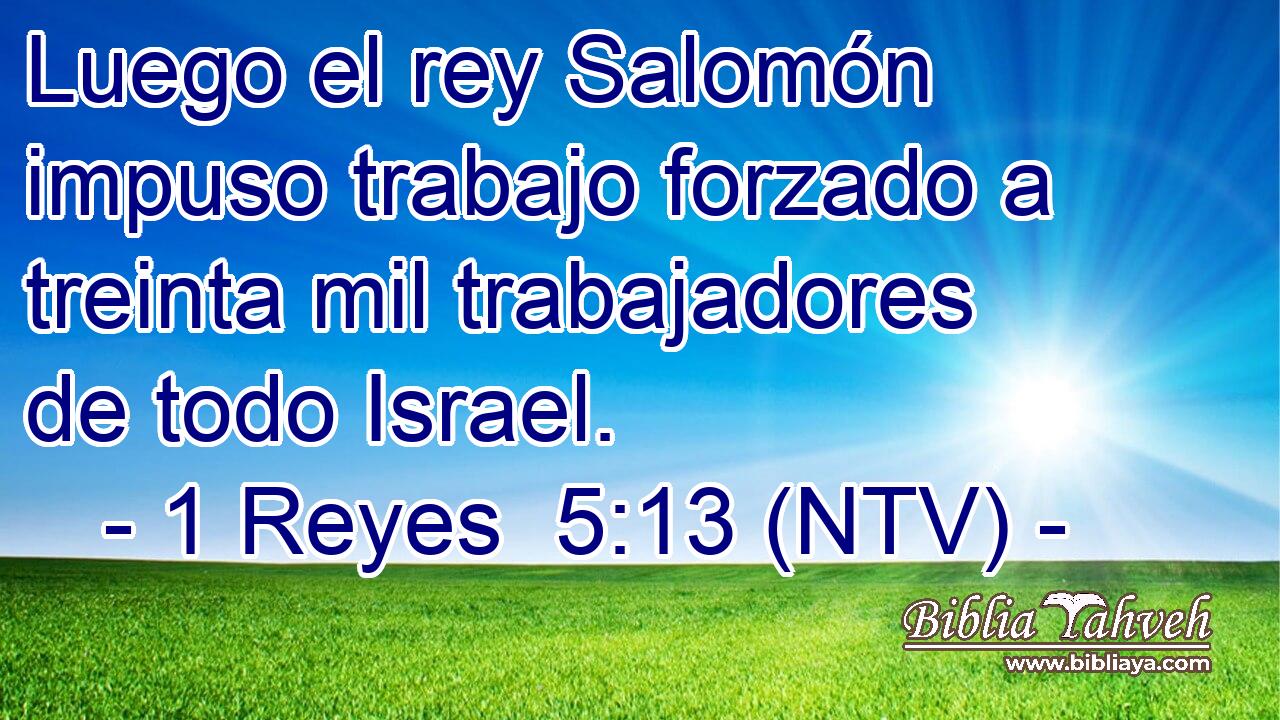 Luego el rey Salomón impuso trabajo forzado a treinta mil trabajadores de todo Israel.