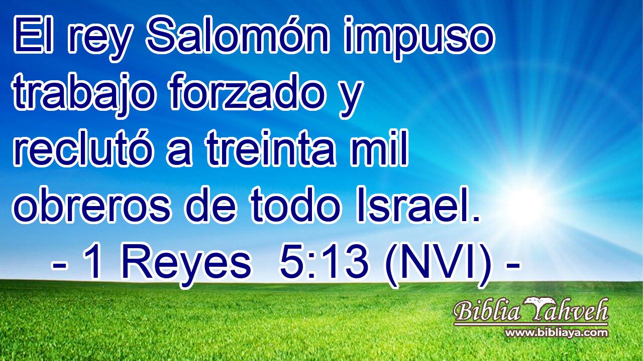  El rey Salomón impuso trabajo forzado y reclutó a treinta mil obreros de todo Israel. 