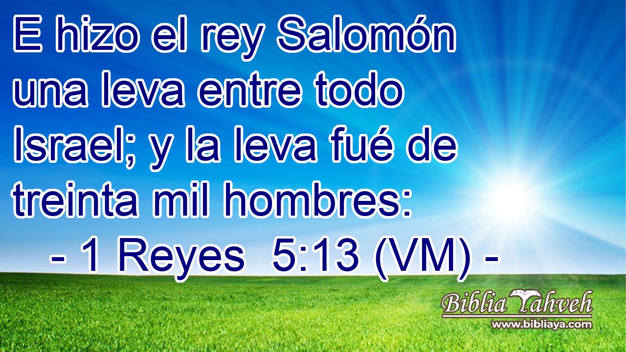  E hizo el rey Salomón una leva entre todo Israel; y la leva fué de treinta mil hombres: 
