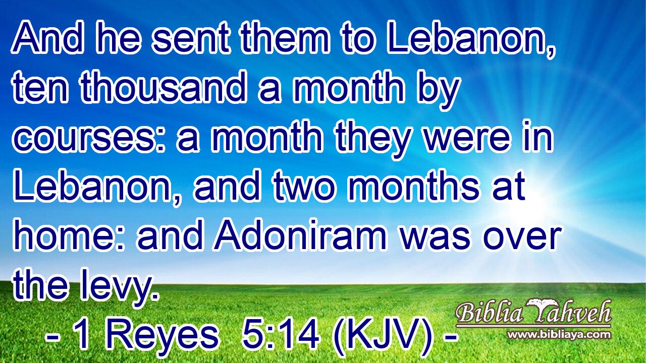 And he sent them to Lebanon, ten thousand a month by courses: a month they were in Lebanon, and two months at home: and Adoniram was over the levy.