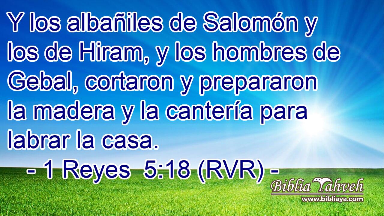Y los albañiles de Salomón y los de Hiram, y los hombres de Gebal, cortaron y prepararon la madera y la cantería para labrar la casa.