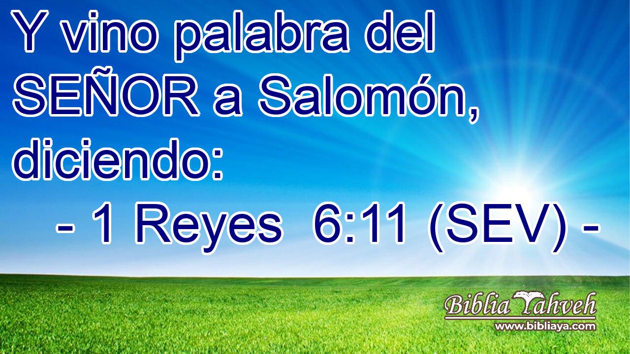 Y vino palabra del SEÑOR a Salomón, diciendo: