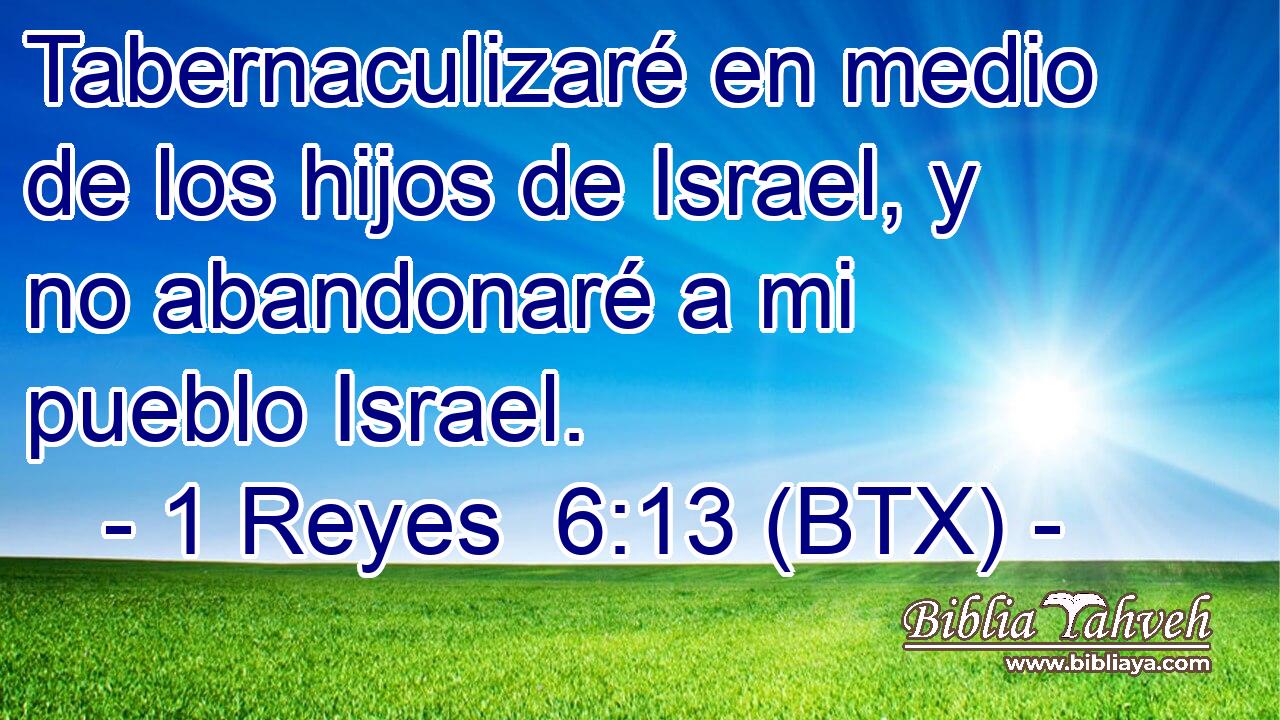 Tabernaculizaré en medio de los hijos de Israel, y no abandonaré a mi pueblo Israel.