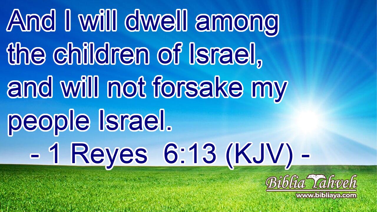 And I will dwell among the children of Israel, and will not forsake my people Israel.