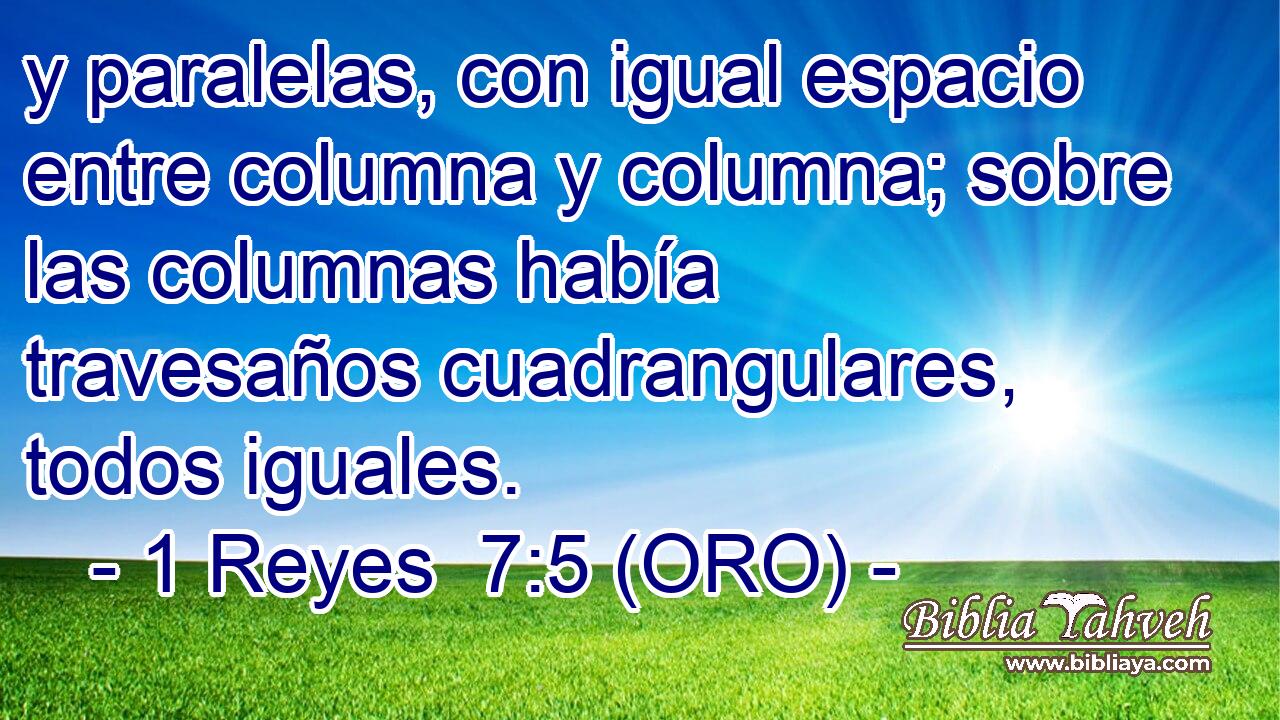  y paralelas, con igual espacio entre columna y columna; sobre las columnas había travesaños cuadrangulares, todos iguales. 