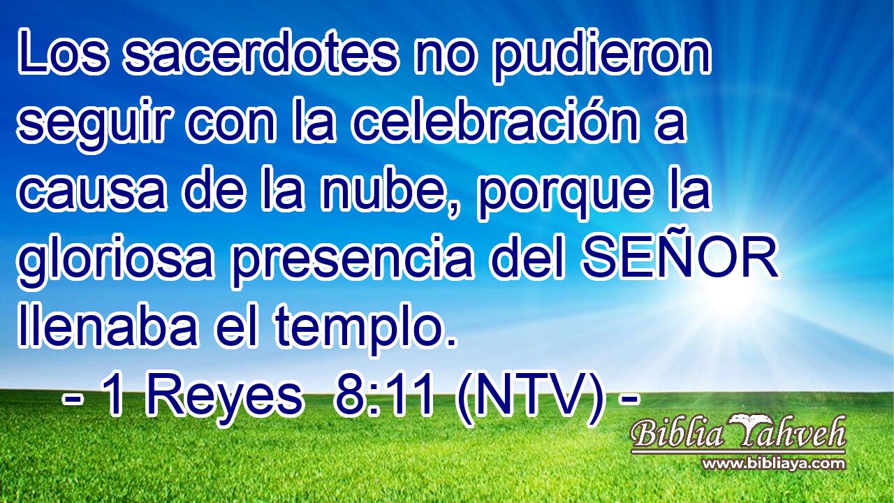 Los sacerdotes no pudieron seguir con la celebración a causa de la nube, porque la gloriosa presencia del SEÑOR llenaba el templo.