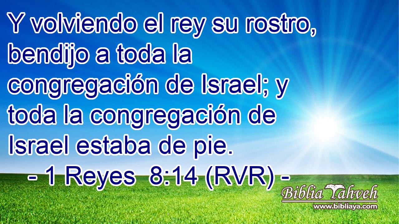 Y volviendo el rey su rostro, bendijo a toda la congregación de Israel; y toda la congregación de Israel estaba de pie.