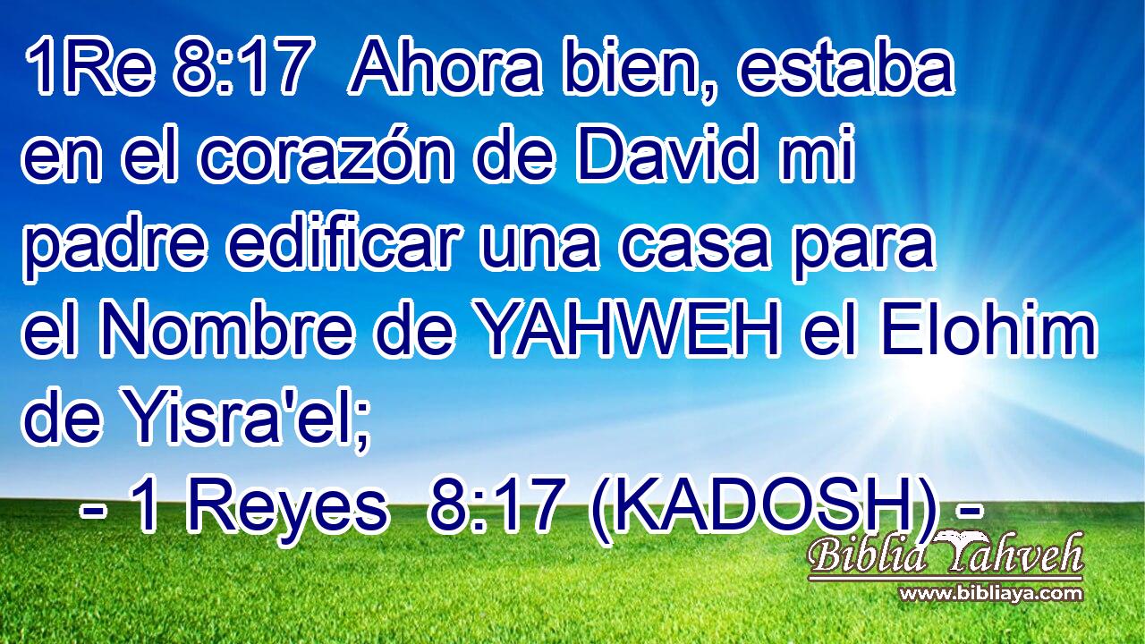  Ahora bien, estaba en el corazón de David mi padre edificar una casa para el Nombre de YAHWEH el Elohim de Yisra'el; 