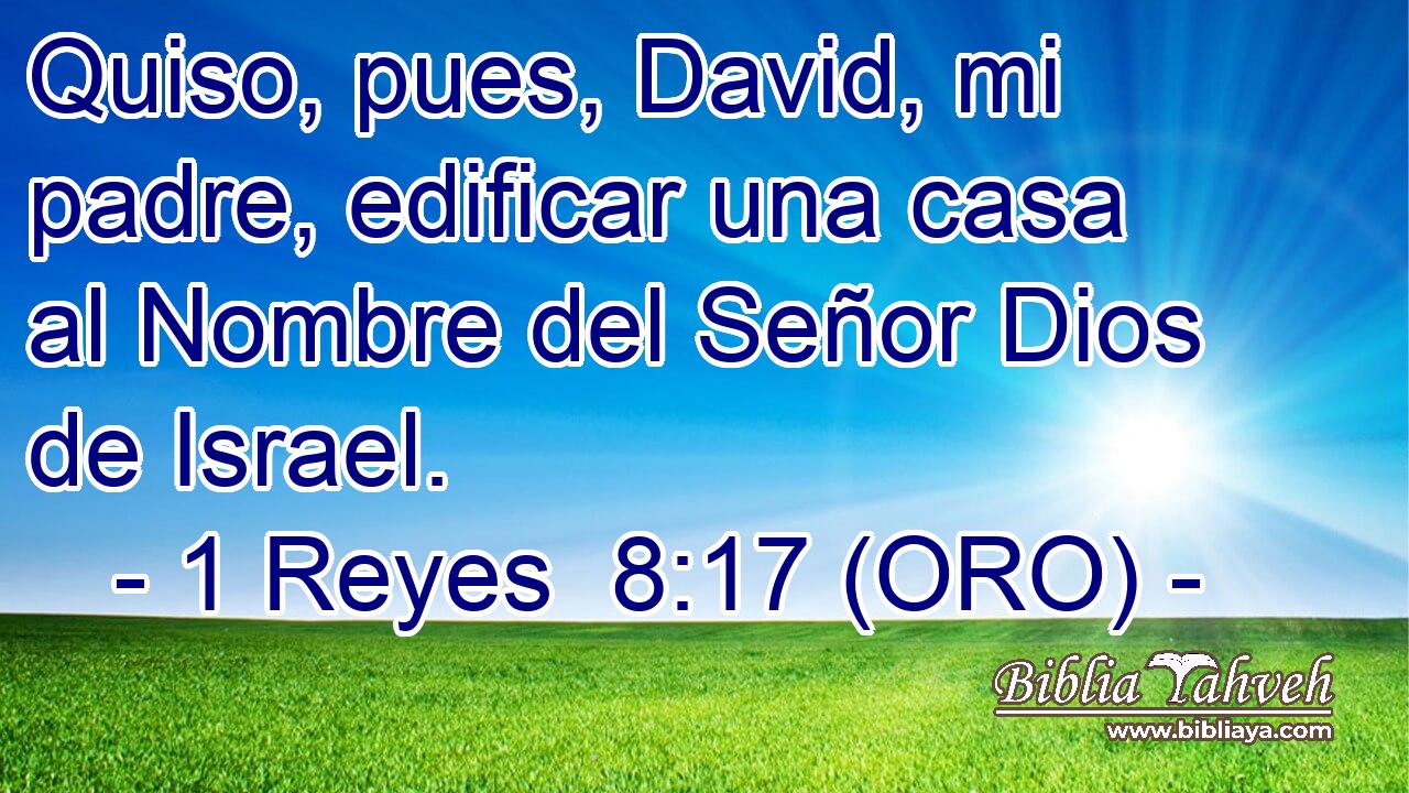  Quiso, pues, David, mi padre, edificar una casa al Nombre del Señor Dios de Israel. 