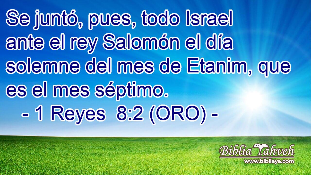  Se juntó, pues, todo Israel ante el rey Salomón el día solemne del mes de Etanim, que es el mes séptimo. 