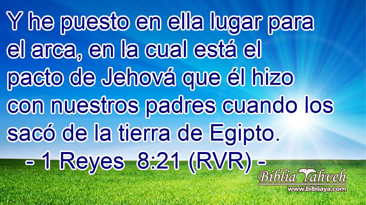 Y he puesto en ella lugar para el arca, en la cual está el pacto de Jehová que él hizo con nuestros padres cuando los sacó de la tierra de Egipto.