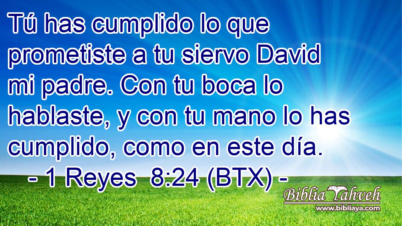 Tú has cumplido lo que prometiste a tu siervo David mi padre. Con tu boca lo hablaste, y con tu mano lo has cumplido, como en este día.