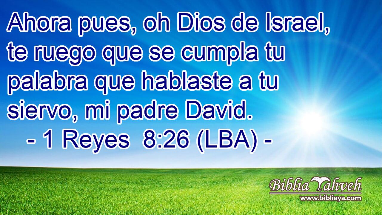 Ahora pues, oh Dios de Israel, te ruego que se cumpla tu palabra que hablaste a tu siervo, mi padre David.
