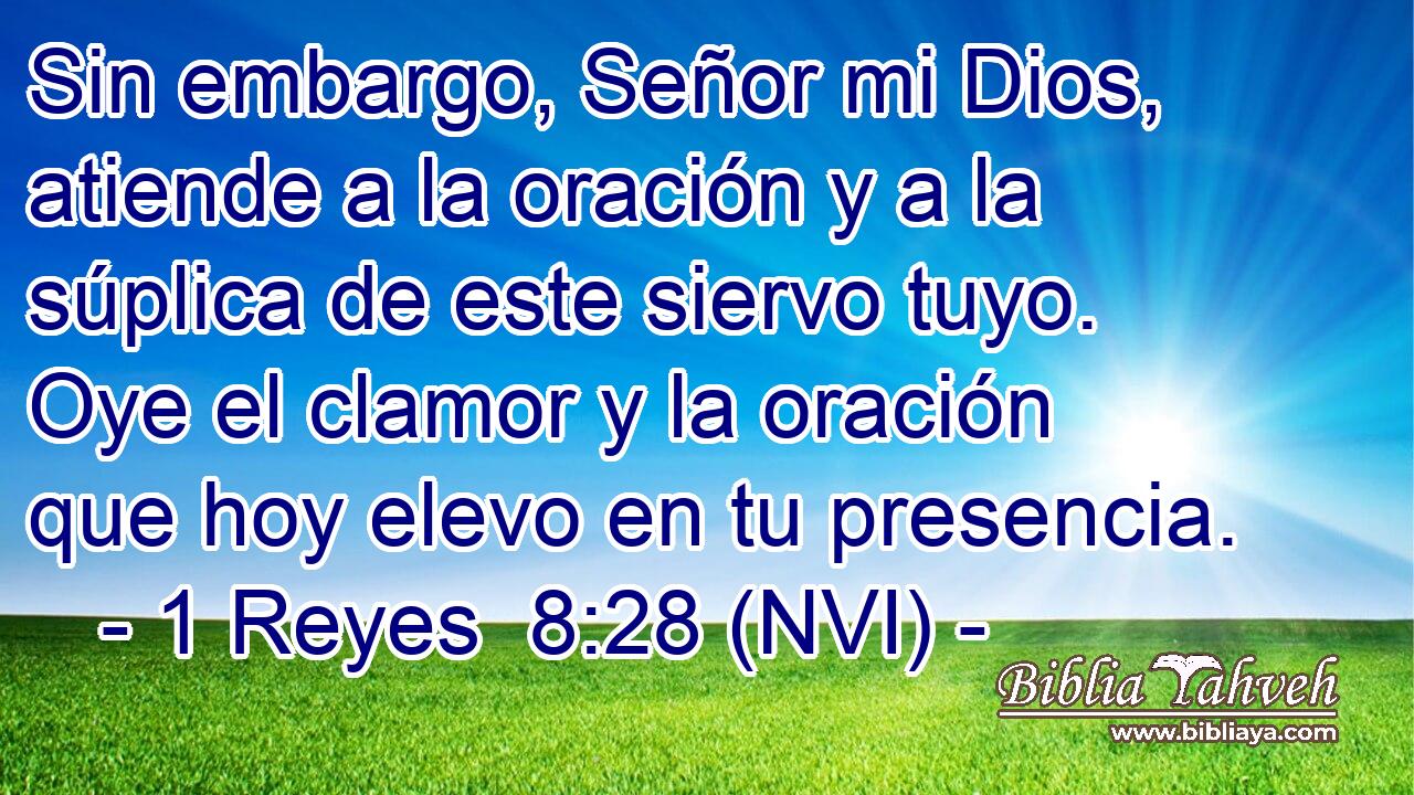  Sin embargo, Señor mi Dios, atiende a la oración y a la súplica de este siervo tuyo. Oye el clamor y la oración que hoy elevo en tu presencia. 