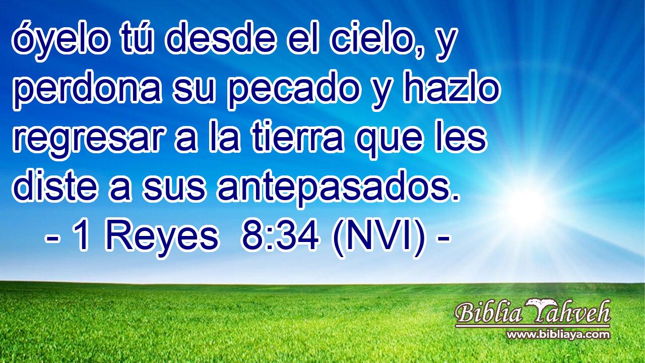  óyelo tú desde el cielo, y perdona su pecado y hazlo regresar a la tierra que les diste a sus antepasados. 