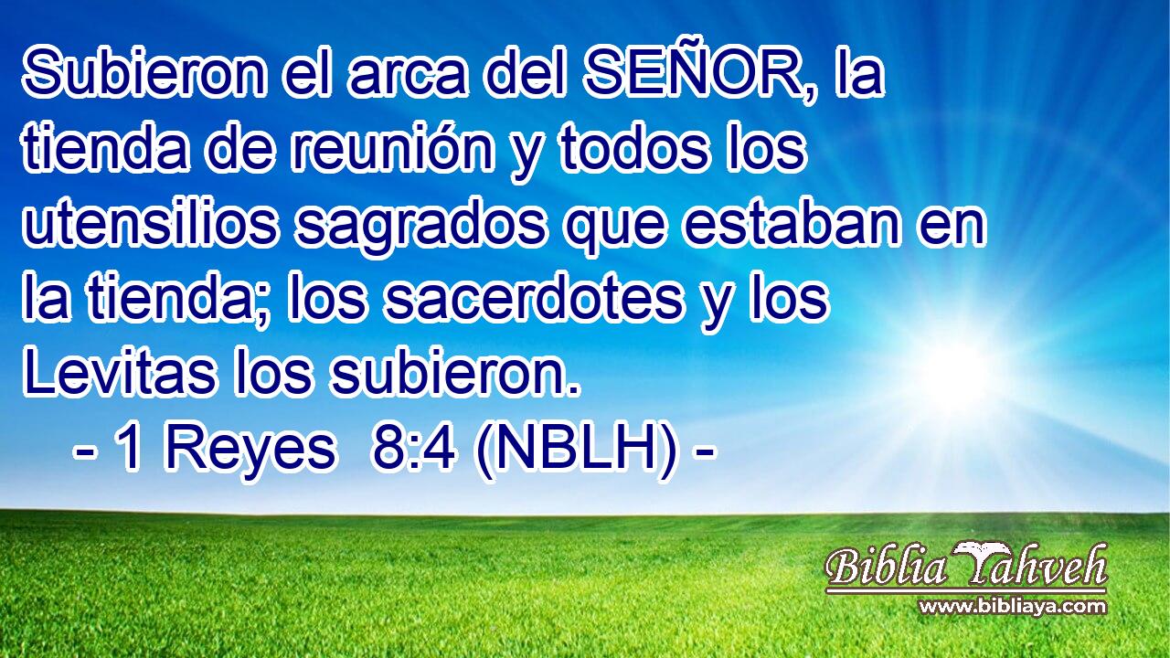 Subieron el arca del SEÑOR, la tienda de reunión y todos los utensilios sagrados que estaban en la tienda; los sacerdotes y los Levitas los subieron. 