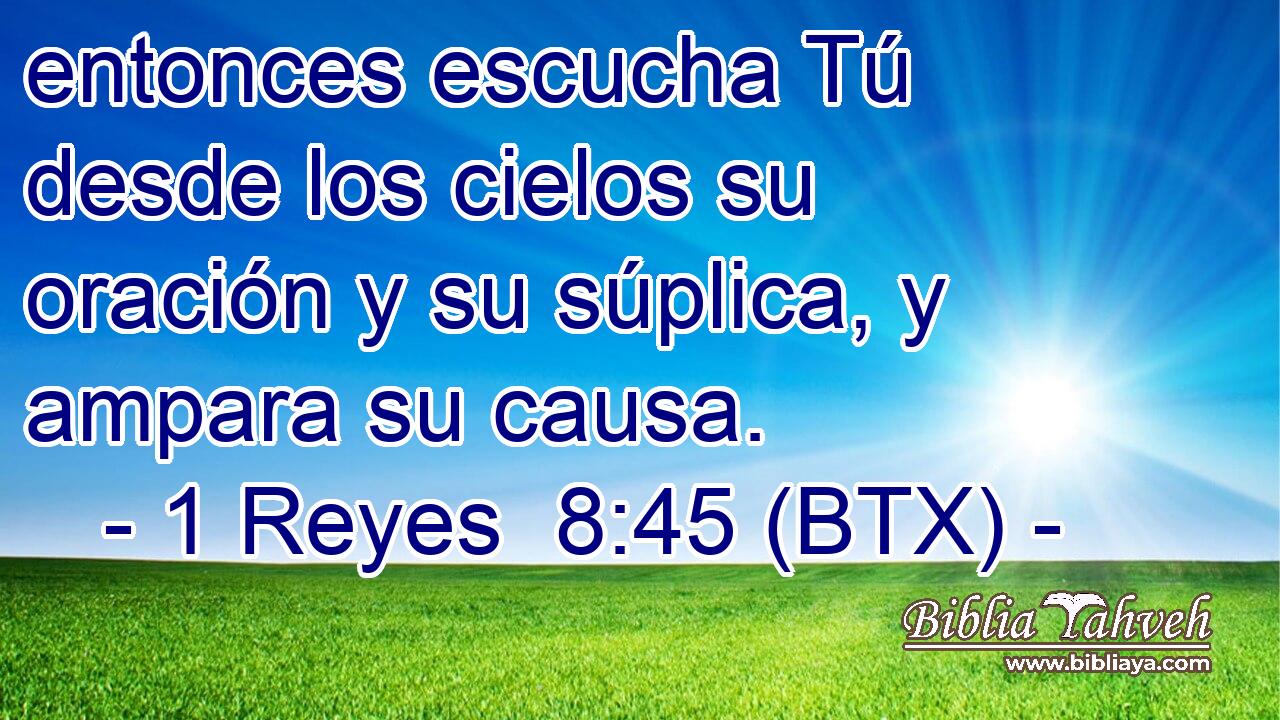 entonces escucha Tú desde los cielos su oración y su súplica, y ampara su causa.