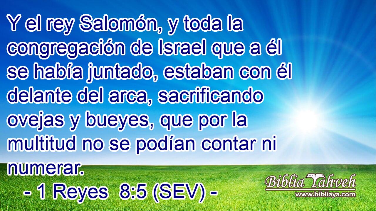 Y el rey Salomón, y toda la congregación de Israel que a él se había juntado, estaban con él delante del arca, sacrificando ovejas y bueyes, que por la multitud no se podían contar ni numerar.