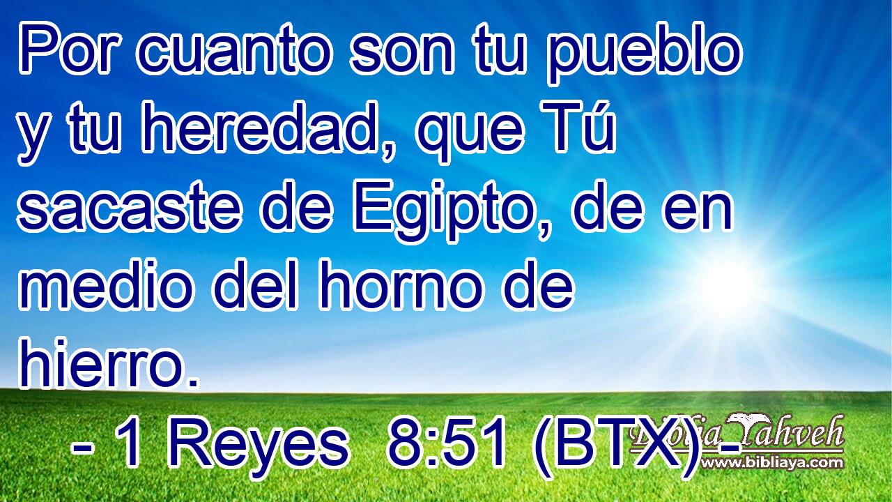 Por cuanto son tu pueblo y tu heredad, que Tú sacaste de Egipto, de en medio del horno de hierro.
