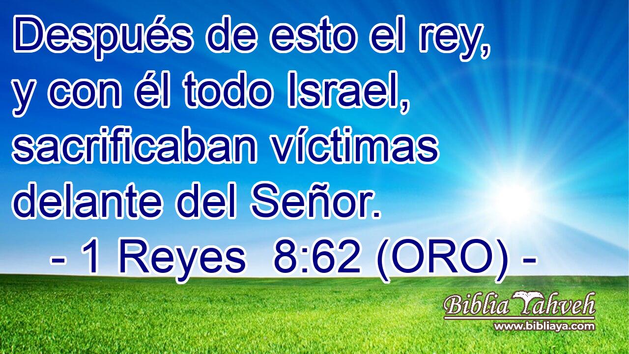  Después de esto el rey, y con él todo Israel, sacrificaban víctimas delante del Señor. 