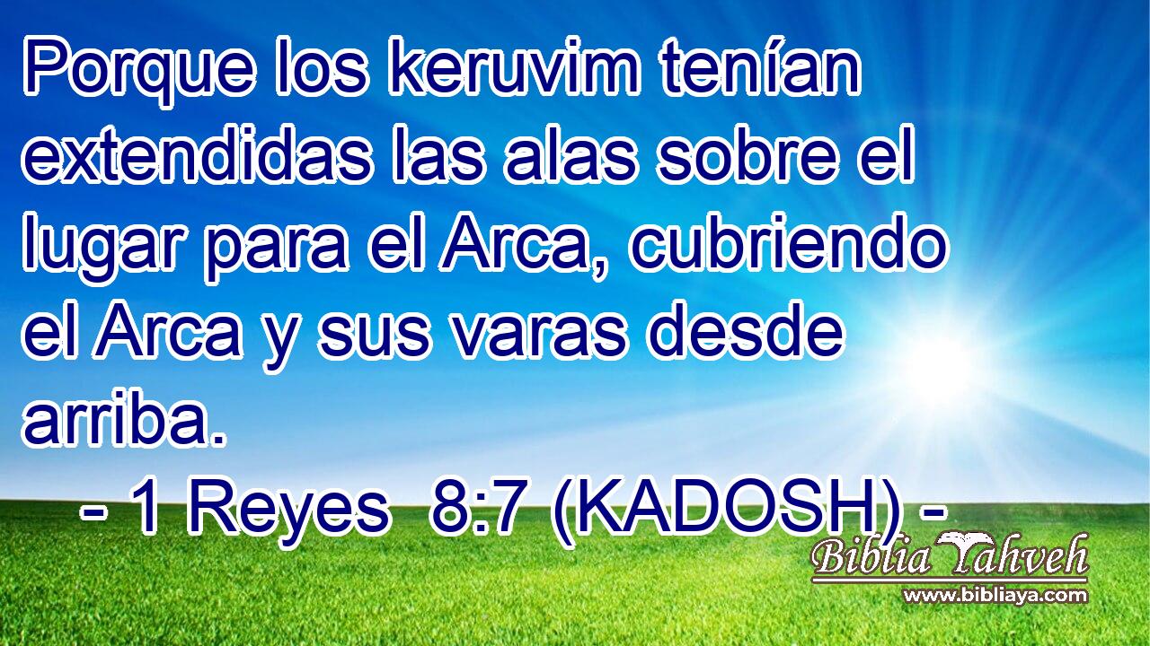  Porque los keruvim tenían extendidas las alas sobre el lugar para el Arca, cubriendo el Arca y sus varas desde arriba. 