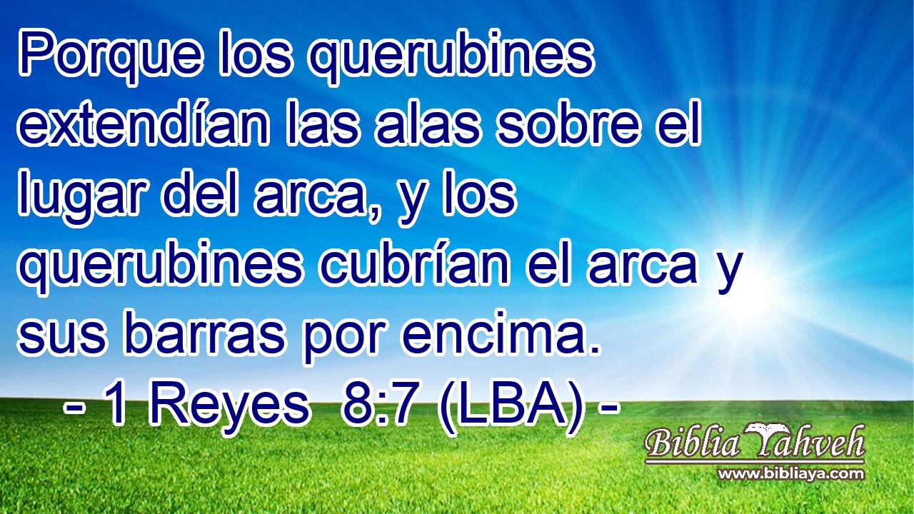 Porque los querubines extendían las alas sobre el lugar del arca, y los querubines cubrían el arca y sus barras por encima.