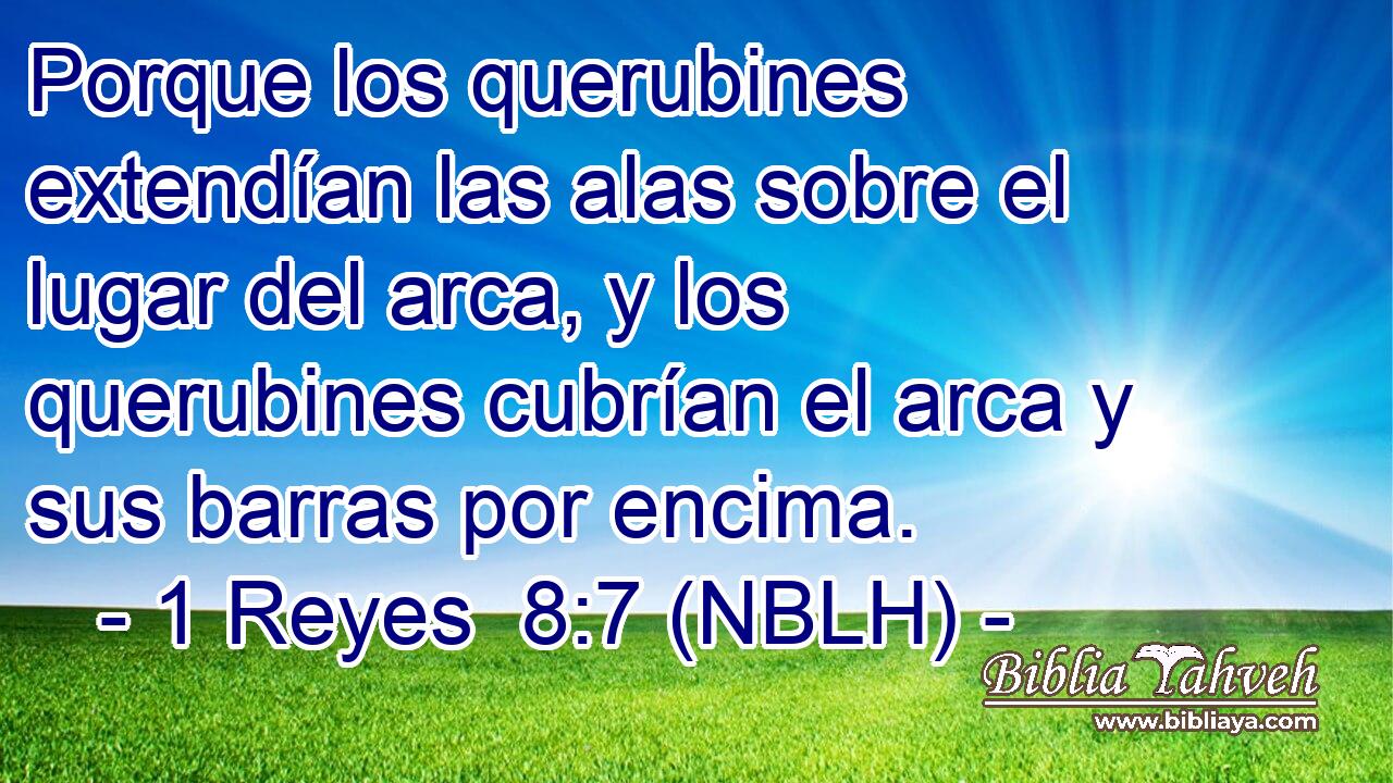  Porque los querubines extendían las alas sobre el lugar del arca, y los querubines cubrían el arca y sus barras por encima. 