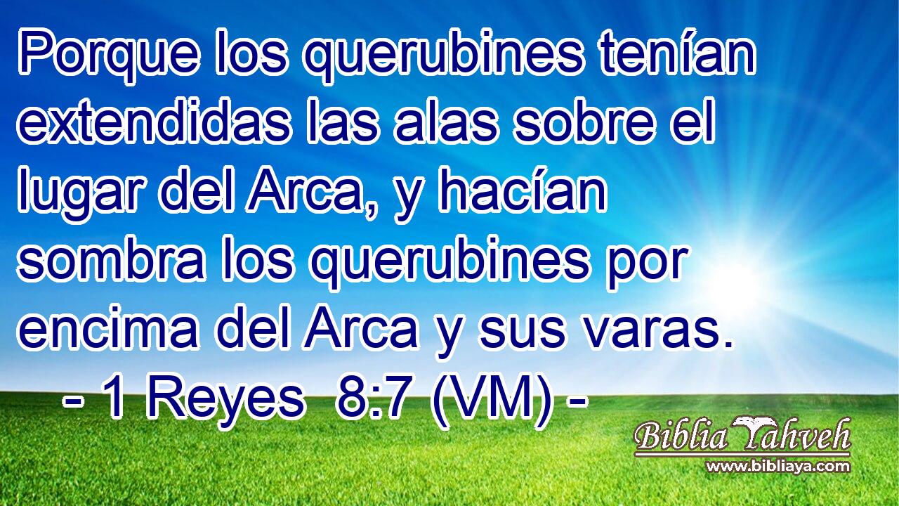  Porque los querubines tenían extendidas las alas sobre el lugar del Arca, y hacían sombra los querubines por encima del Arca y sus varas. 