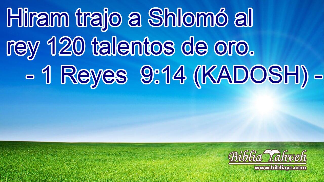 Hiram trajo a Shlomó al rey 120 talentos de oro. 