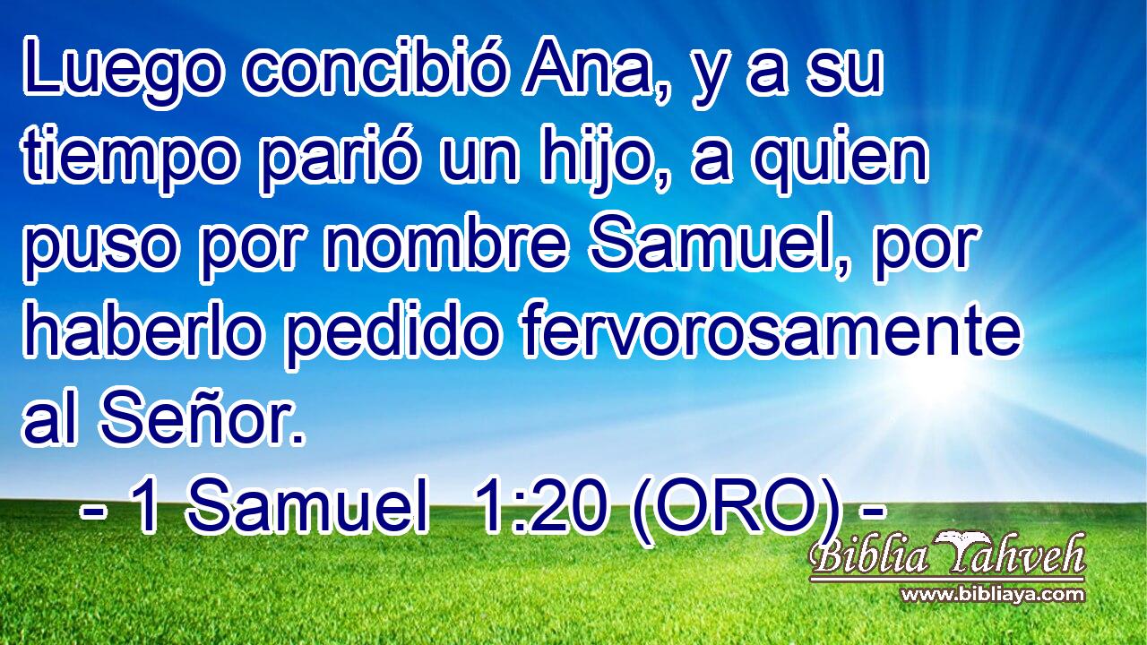  Luego concibió Ana, y a su tiempo parió un hijo, a quien puso por nombre Samuel, por haberlo pedido fervorosamente al Señor. 