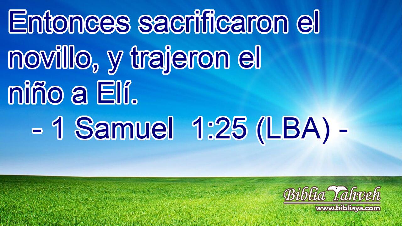 Entonces sacrificaron el novillo, y trajeron el niño a Elí.