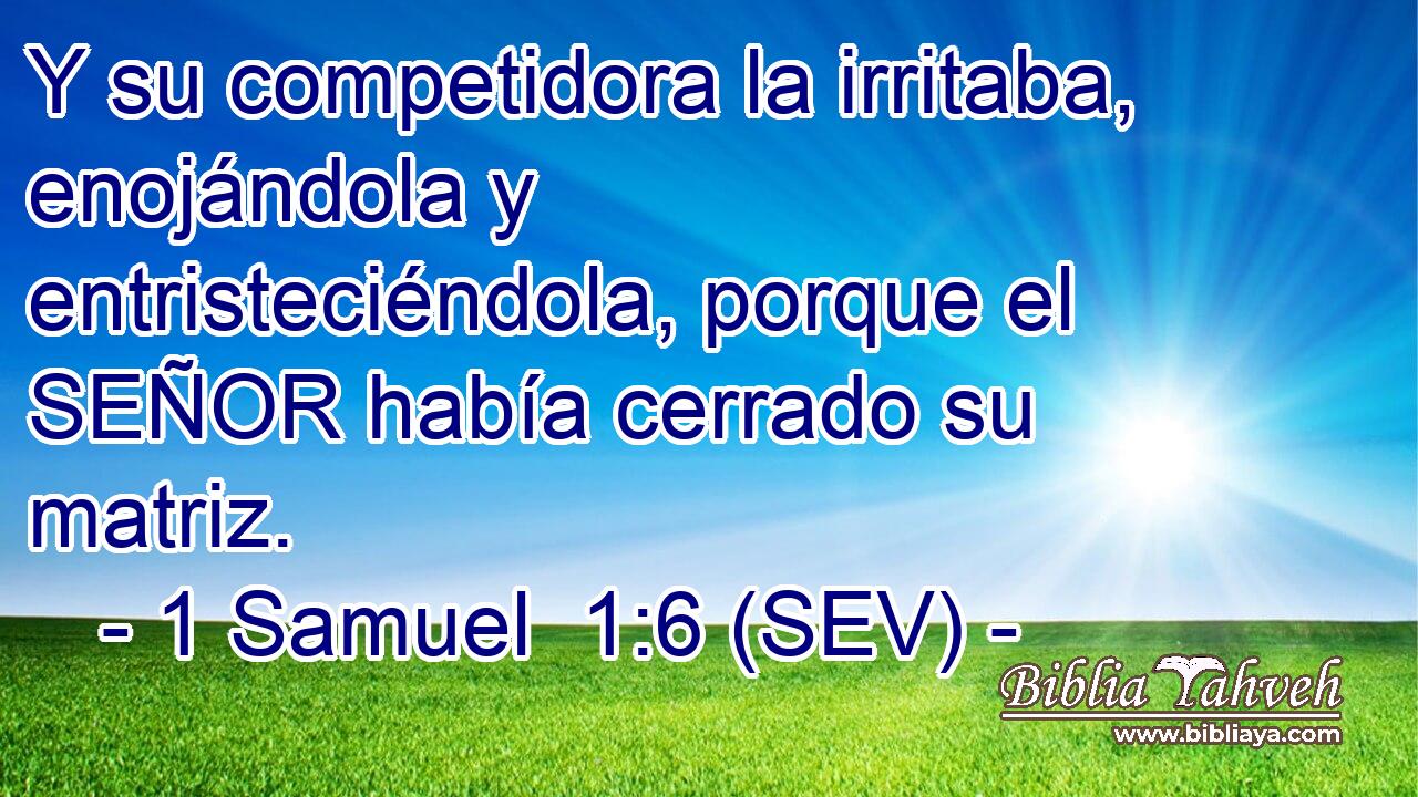 Y su competidora la irritaba, enojándola y entristeciéndola, porque el SEÑOR había cerrado su matriz.