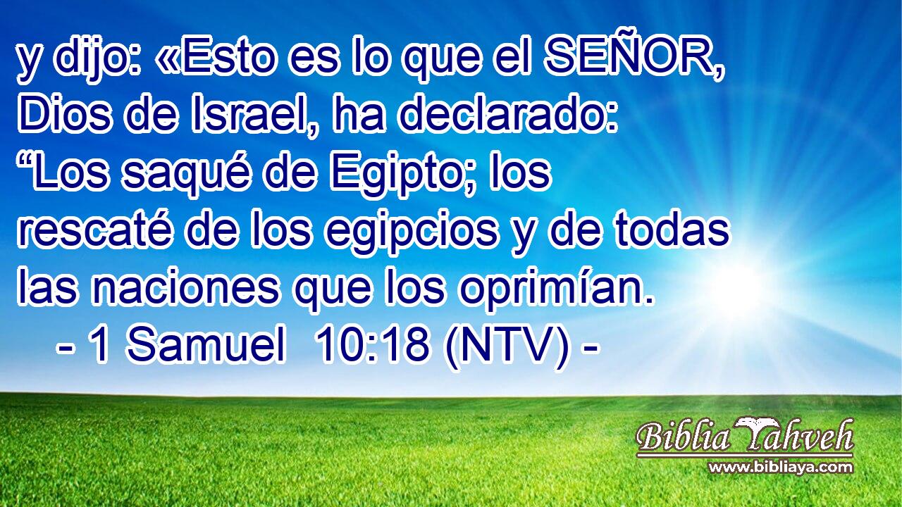 y dijo: «Esto es lo que el SEÑOR, Dios de Israel, ha declarado: “Los saqué de Egipto; los rescaté de los egipcios y de todas las naciones que los oprimían.