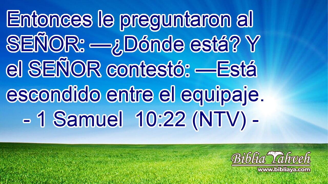 Entonces le preguntaron al SEÑOR: —¿Dónde está? Y el SEÑOR contestó: —Está escondido entre el equipaje.