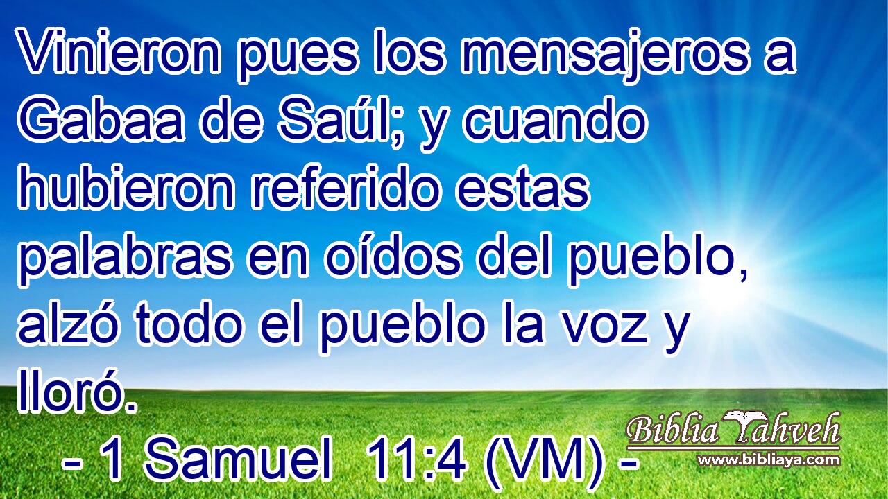 Vinieron pues los mensajeros a Gabaa de Saúl; y cuando hubieron referido estas palabras en oídos del pueblo, alzó todo el pueblo la voz y lloró. 