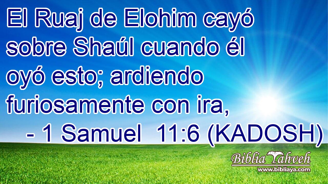  El Ruaj de Elohim cayó sobre Shaúl cuando él oyó esto; ardiendo furiosamente con ira, 