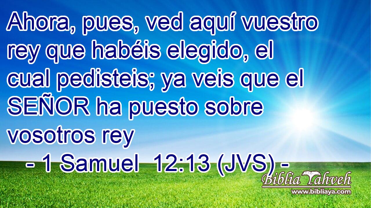 Ahora, pues, ved aquí vuestro rey que habéis elegido, el cual pedisteis; ya veis que el SEÑOR ha puesto sobre vosotros rey