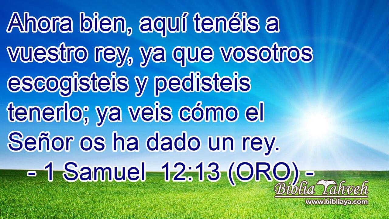  Ahora bien, aquí tenéis a vuestro rey, ya que vosotros escogisteis y pedisteis tenerlo; ya veis cómo el Señor os ha dado un rey. 