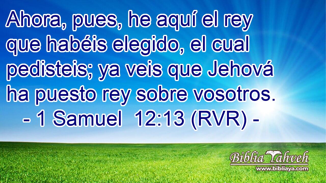 Ahora, pues, he aquí el rey que habéis elegido, el cual pedisteis; ya veis que Jehová ha puesto rey sobre vosotros.